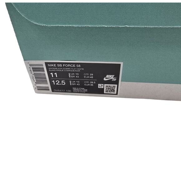 Nike SB Force 58 DV5477-100 White/Cosmic Clay/White/Black Skateboarding Shoes - Picture 4 of 5